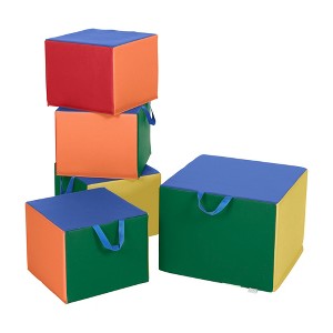 ECR4Kids SoftZone Cozy Cube Seating Set, Flexible Foam Seats with Handles, 5-Piece - 1 of 4