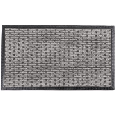 Black Door Mat 17x30 Indoor Outdoor Doormat Non-Slip Grey Entryway Mat  Carpet
