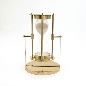 TopComfy Decorative Object Aluminium Sand Timer Hourglass for Elegant Home Office Decor, Gold, 10"*9"*14" - 1 of 4