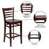 Flash Furniture Ladder Back Wooden Restaurant Barstool - 3 of 4