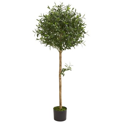 Nearly Natural 5-ft Olive Topiary Artificial Tree