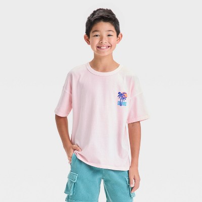 Boys' Short Sleeve Relaxed Fit T-Shirt - Cat & Jack™ Pink M