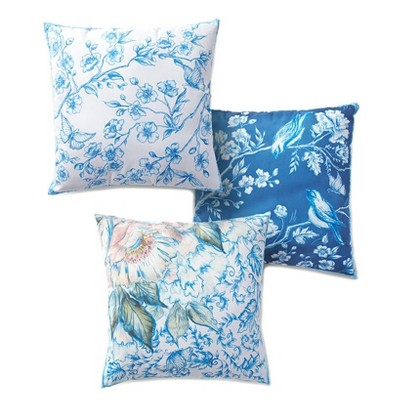 The Lakeside Collection Chinoiserie Accent Pillow - Paisley Decorative Throw Pillow - Floral Bloom