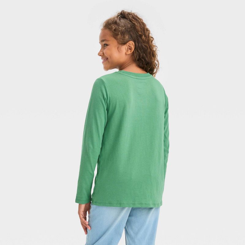 Girls' Star Wars: The Mandalorian Grogu Celestial Long Sleeve Graphic T-Shirt - Green, 3 of 4