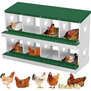 Chicken Nesting Box, 10/8/6 Hole Chicken Nesting Box for Hens - Heavy Duty Laying Box with Egg Collection System, Easy Clean & Tool-Free Assembly - 1 of 1