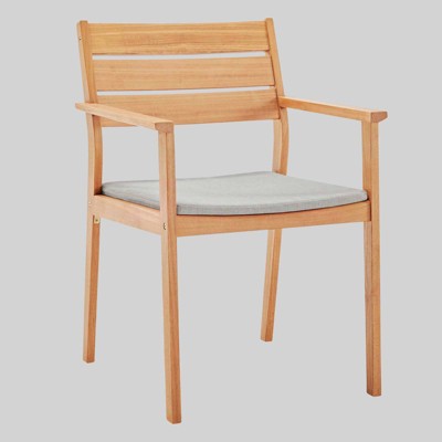 Viewscape Outdoor Patio Ash Wood Dining Armchair - Natural/Taupe - Modway