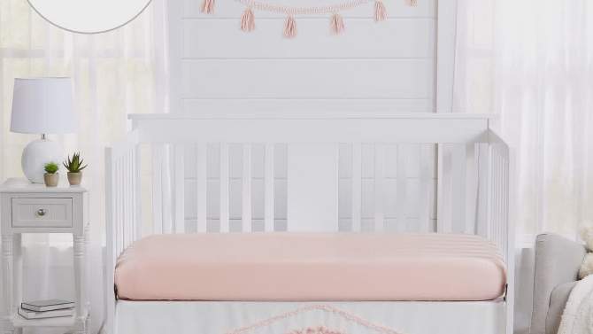 Sweet Jojo Designs Girl Set of 2 Kids' Decorative Fabric Storage Bins Boho Fringe White and Pink, 2 of 6, play video