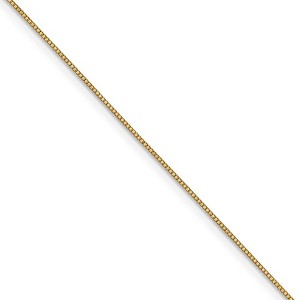Black Bow Jewelry 0.7mm, 14k Yellow Gold, Solid Box Chain Necklace - 1 of 4