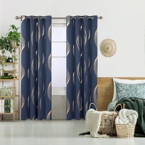 Deconovo Gold Wave 52 Width Curtain (2 Panel) - 1 of 4