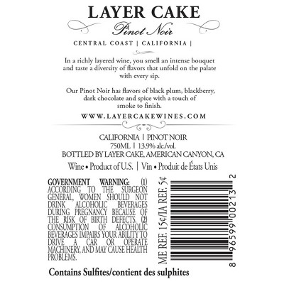 Layer Cake Pinot Noir Red Wine - 750ml Bottle