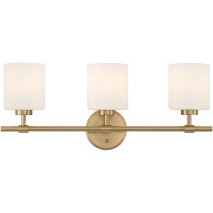 Possini Euro Design Possini Euro Akari 24" Wide Warm Brass 3-Light Bath Light - 1 of 4