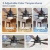 Airsurfer 52" Matte Black Ceiling Fan with Color-Changing Light,  with Dual-Tone Wood Blades, 5-Blade, Remote Included - 4 of 4