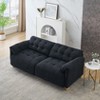 TiramisuBest French retro cloud fabric double-seat creamy style straight-line sofa for the living room., Modular Sectional Sofa with Storage - 3 of 4