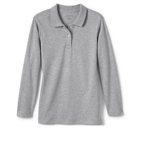 Lands' End School Uniform Girls Short Sleeve Feminine Fit Interlock Polo Shirt 