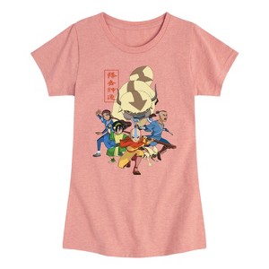 Girls' - Avatar: The Last Airbender - Aang Group Fitted Short Sleeve Graphic T-Shirt - 1 of 4