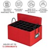 Hold N' Storage - Under bed Christmas Ornament Storage Container Box with Dividers and 2 Durable Trays - Fits up to 48 - 3" Ornaments - Red - 2 of 4