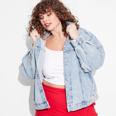 Women's Foundational Denim Oversized Trucker Jacket - Wild Fable™