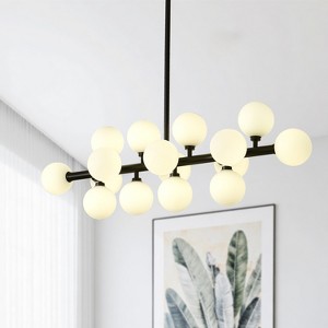 BAOURE Mid Century Modern Sputnik Chandelier, 16-Light Chandeliers over Table, Linear Chandelier Dining Room Light Fixture - 1 of 4