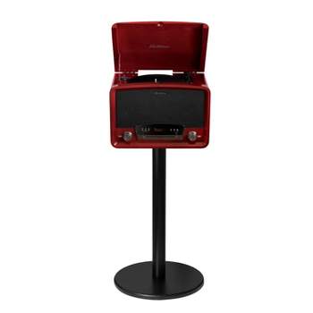 Electrohome Kingston Vintage Vinyl Record Player Stereo System - Bluetooth Radio CD Aux USB Vinyl to MP3 w/ Metal Stand - Cherry