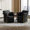 360° Swivel Boucle Barrel Chair, Upholstered Armchair with Gold Metal Legs, Comfortable Round Accent Chair for Living Room - Koiai - 2 of 4