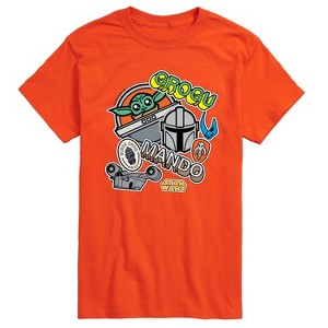 Men's - Star Wars - The Mandalorian Mando Grogu Stickers Short Sleeve Graphic T-Shirt - 1 of 4