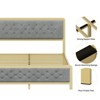 Full Size Bed Frame, Velvet Upholstered Platform Bed with Button Tufted Headboard, Heavy Duty Metal Mattress Foundation No Box Spring Required - 4 of 4