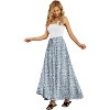Women's High Waisted Pleated Flowy Maxi Skirt - Summer Casual with Pockets Spring Blossom Meadow Blossom Meadow - 2 of 4