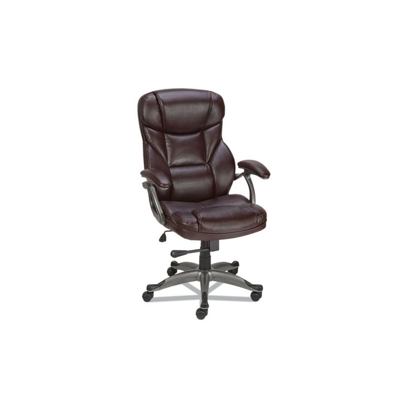 Alera Alera Birns Series High-Back Task Chair, Supports Up to 250 lb, 18.11" to 22.05" Seat Height, Brown Seat/Back, Chrome Base, 5 of 6