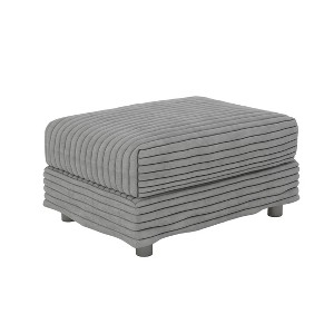 PAGED Corduroy Fabric Wooden Ottoman, Modern Sectional Sofa Footstool Module with High-density Sponge, Vanity Chair for Living Room, Bedroom - 1 of 4