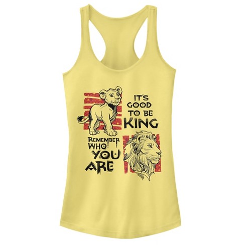 Junior's Lion King Good To Be King Racerback Tank Top - Banana - X