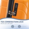 Syemin Luggage 3 pcs in ABS Spinner Wheel Luggage Carry on Suitcase Matching Color TSA Combination Lock, Orange, 19.3"*11.4"*29.5" - 2 of 4