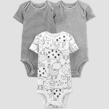 Carter's Just One You® Baby 3pk Farm Animals Bodysuit - Gray