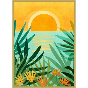 Amanti Art Peaceful Tropics by Kristian Gallagher Wood Framed Wall Art Print - 1 of 4