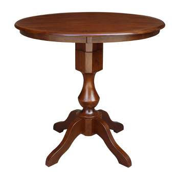 36" Opal Round Top Pedestal Table Counter Height Espresso - International Concepts