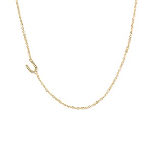 Kendra Scott 14K Gold Over Brass Mini "U" Initial Pendant Necklace - Gold - 1 of 3
