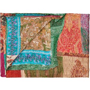 Taj Hotel Kantha Silk Blend Throw | 50"x70" | A - 1 of 4
