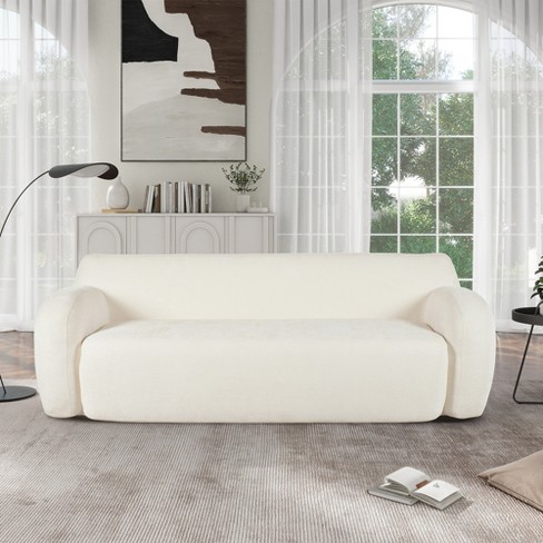 85.8''W Minimalist Curved Upholstered Sofa, 3-Seat Casual Sofa  Couch 4S - ModernLuxe - image 1 of 4