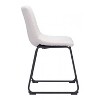 Dining Chair 31.3" H (Set of 2) – Ivory, Shearling-Style Polyester Upholstery & Matte Black Steel Frame by Zuo Modern - 4 of 4