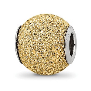 Black Bow Jewelry Sterling Silver and 14k Yellow Gold Plated Laser Cut Bead Charm - 1 of 4