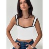 Summer Tops for Women Wide Strap Slim Fit Y2K Cropped Tank Tops Front Ruched Color Block Cropped Cami with Sweetheart Neck - 4 of 4