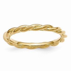 Black Bow Jewelry 2.25mm Gold Tone Sterling Silver Stackable Expressions Twist Band - 1 of 4