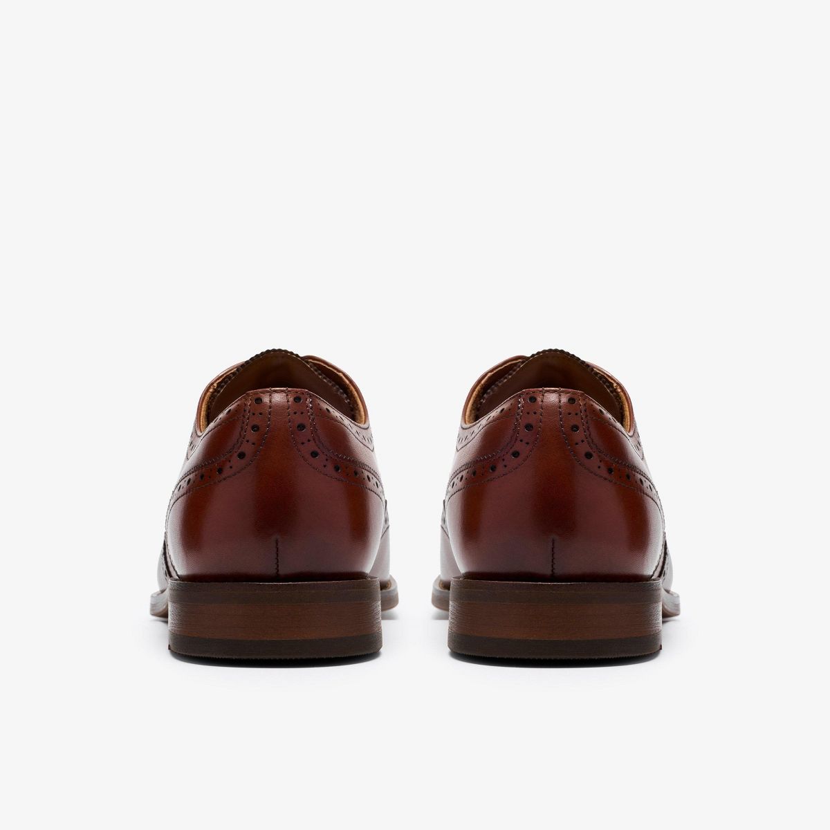 Clarks Mens Bowburn Tip Tan Leather Shoes - thumbnail 5