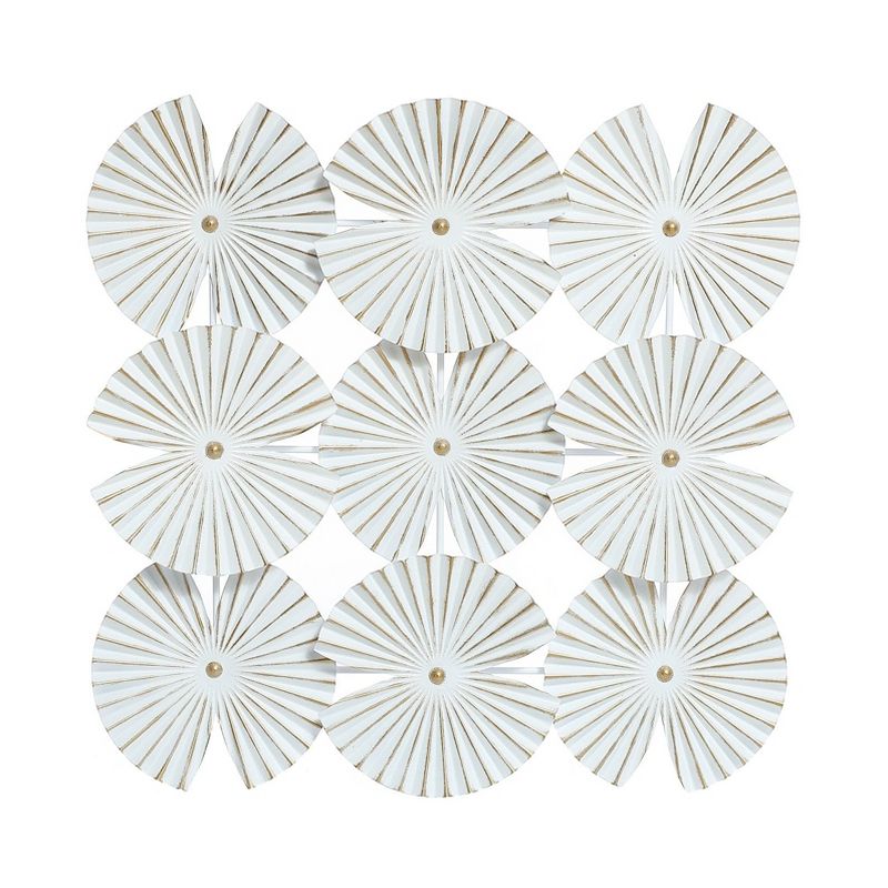 LuxenHome White and Gold Metal Abstract Seashell Wall Decor, 2 of 15