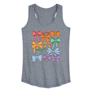 Women's - Instant Message - Pride Coquette Bows Graphic Racerback Tank - 1 of 4
