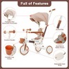 LOVSON 7-in-1 baby tricycle, equipped with removable push bar and footrest, sun canopy, safety guardrail, (suitable for babies aged 1-6 months) - 4 of 4