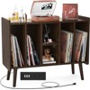 Aheaplus Record Player Stand with Power Outlet and USB Ports, Vinyl Record Storage Table,Vinyl Holder Display Shelf - 2 of 4