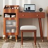 FURNIinspire Vanity Tables Modern Makeup Vanity Desk Bedroom Dressing Table with Stool, Drawers Storage, Space-Saving, Brown, 43.9"*37.8"*15.7" - 4 of 4