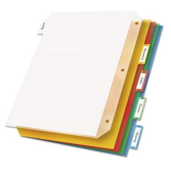 Cardinal Poly Ring Binder Pockets 11 x 8 1/2 Letter Assorted Colors 5/Pack 84009