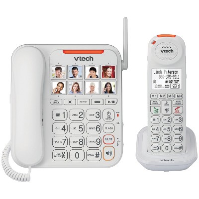 VTech Amplified Corded/Cordless Answering System with Big Buttons & Display
