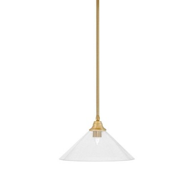Toltec Lighting Any 1 - Light Pendant in  New Aged Brass with 16" Clear bubble Shade